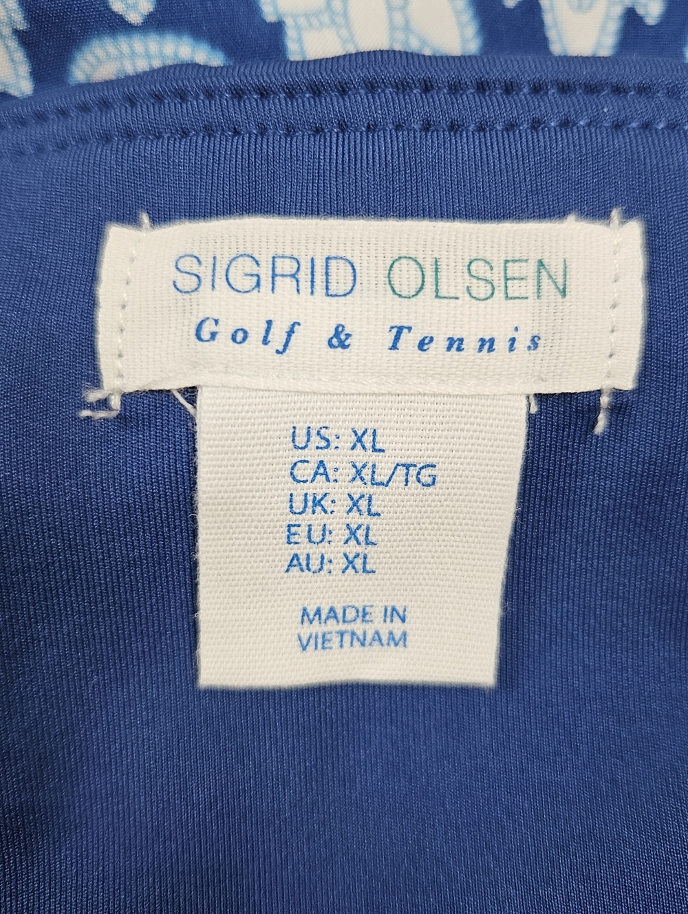 Sigrid Olsen Skort Tennis Golf Womens XL Blue White Pockets Stretch Coastal - Picture 9 of 11